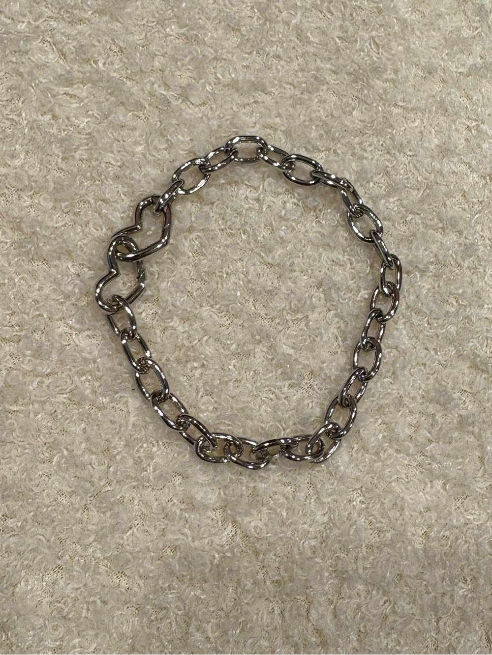 Women’s Double Heart Link Chain Sterling Silver Bracelet Durable Sweatproof